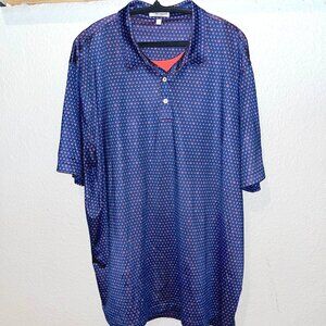 Peter Millar Summer Comfort Golf Polo XXL - Navy Blue Seeing Double Skull Design